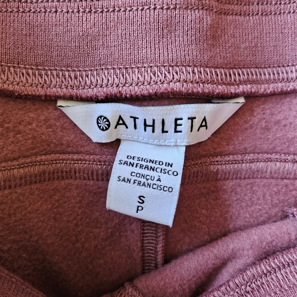 VGUC Athleta Balance Microfleece Jogger Pants Mauve Pink Small - Picture 9 of 14